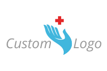 Abstract of a Hand with a Medical Cross Logo